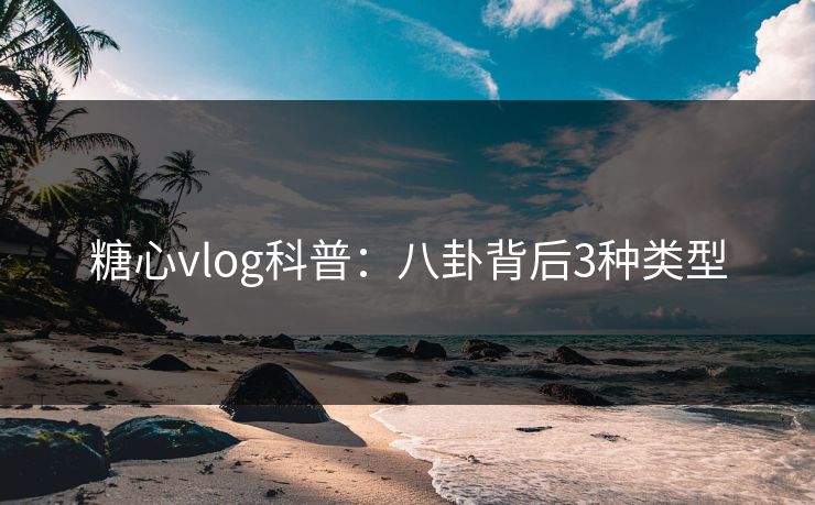 糖心vlog科普：八卦背后3种类型